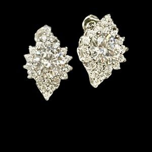 1 CT Moissanite Cluster Stud Earrings – 925 Starburst Sterling Silver  Brilliant
